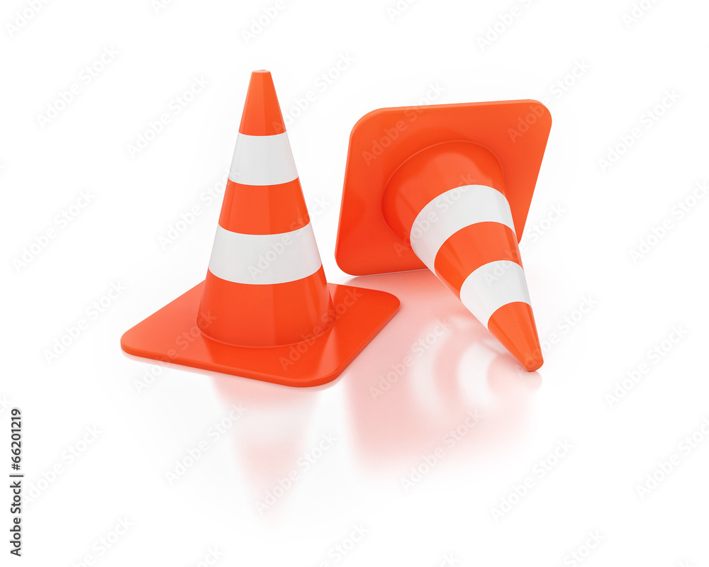 Traffic Cones Isolated on White Background Traffic Cones Isolated on White Background