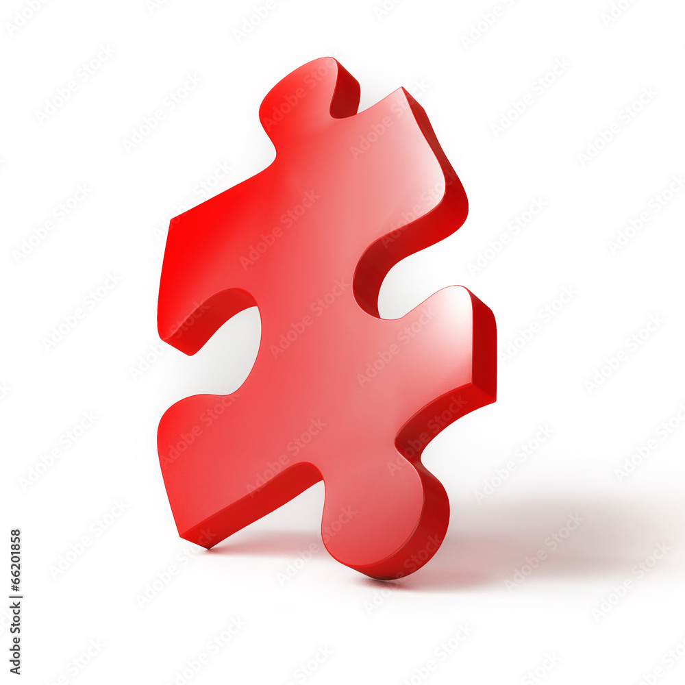 Red Puzzle 3d Pie isolated on White Background, 3d Illustration Red Puzzle 3d Pie isolated on White Background, 3d Illustration