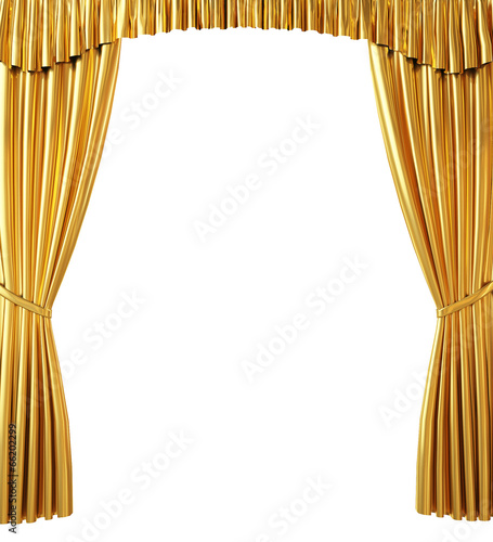Golden Curtain on White Background