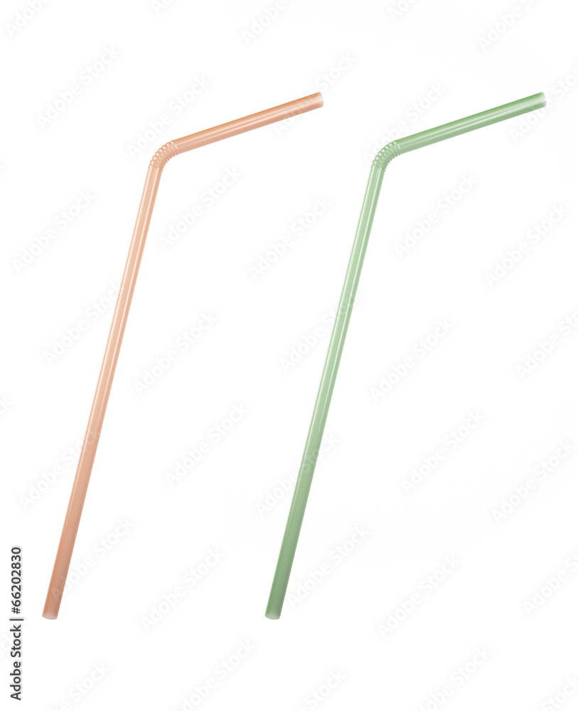 3D Transparent Drinking Straws Isolated on White 3D Transparent Drinking Straws Isolated on White
