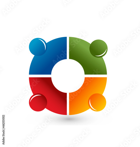 Executives team business workers concept logo vector