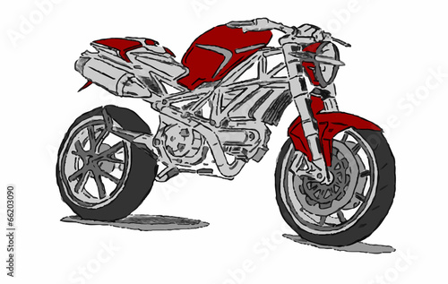 motocicletta su sfondo bianco