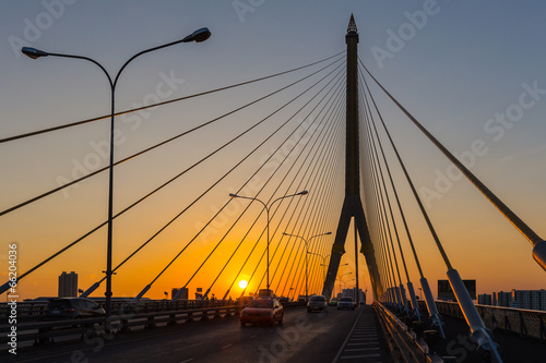Rama 8 Bridge in bangkok thailand