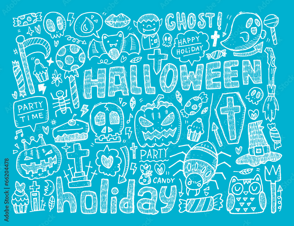 doodle halloween holiday background