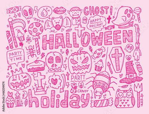 doodle halloween holiday background
