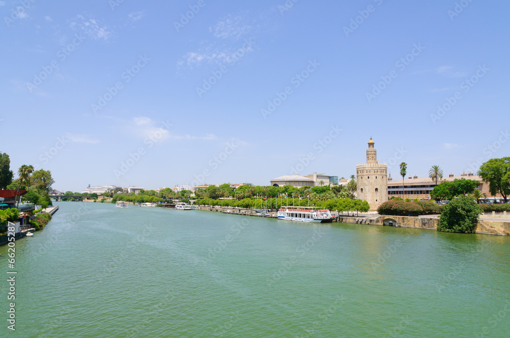 The Torre del Oro and Rio Guadalquivir in Sevilla, Spain