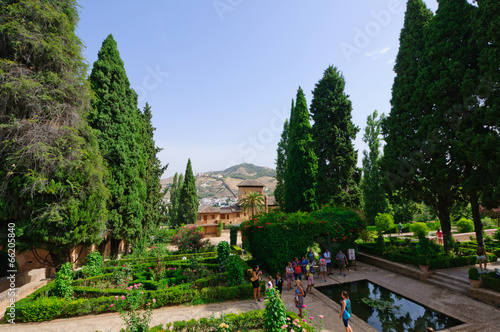 Jardines de Partal at the Palacio de la Alhambra in Granada, Spa