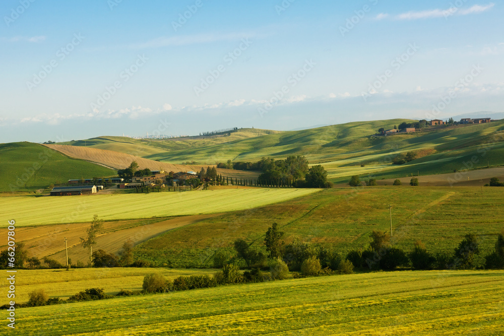 Beautiful morning Tuscan rural landscape