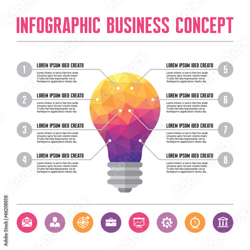 Infographic Business Concept - Creative Idea of Lamp