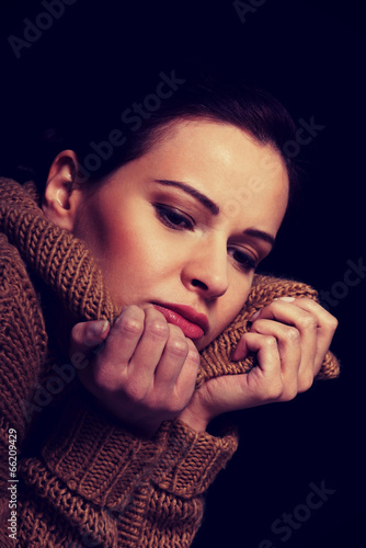Young woman is having depression.