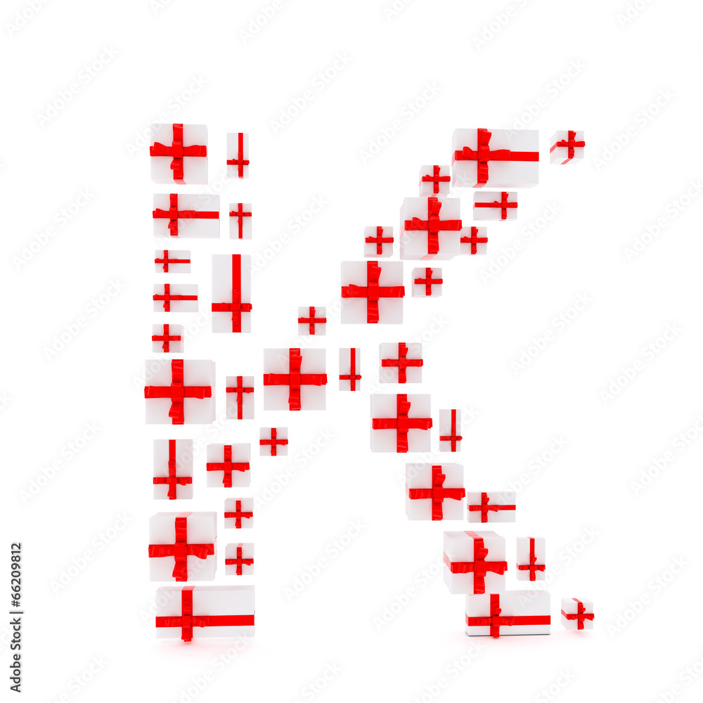  letter made of gift boxes