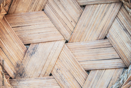 thai-style bamboo basketry wooden texture in the country.