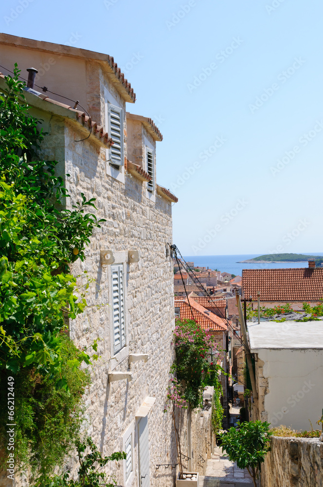 Cityscape of Hvar in Croatia