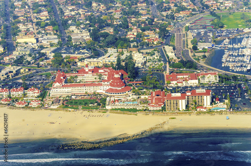 Aerial view of Coronado Island, San Diego