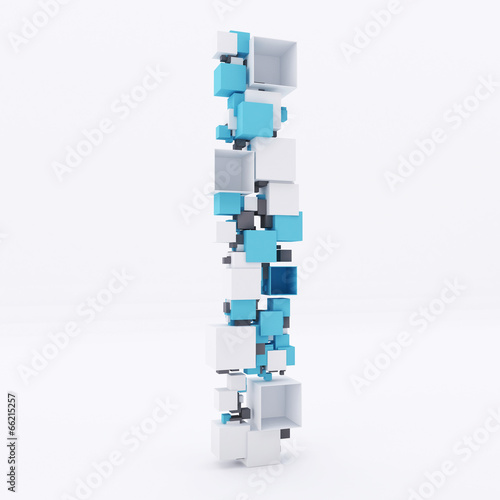 3D letter I build out of cubes