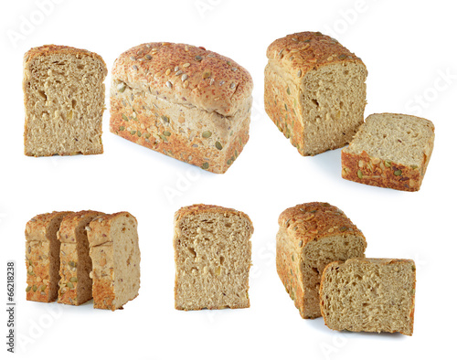 Bread slice isolated on white, clipping path included