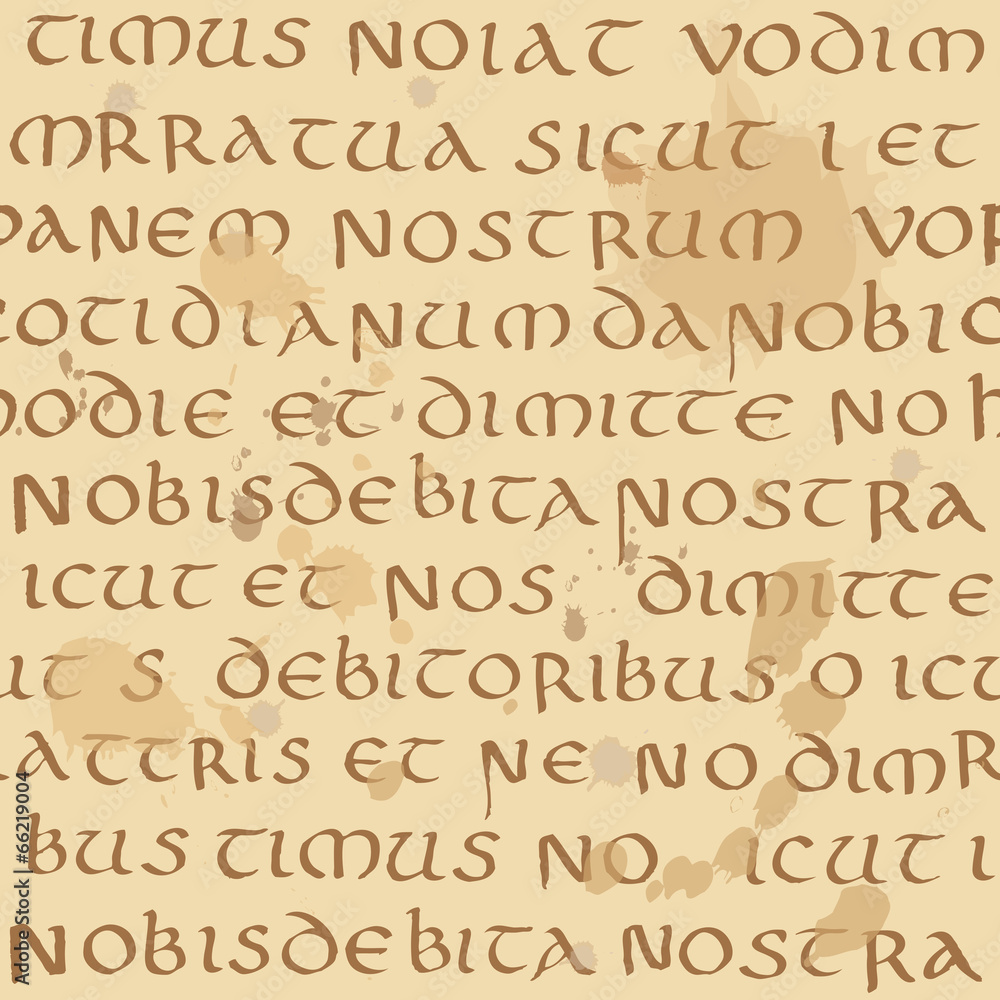 The ancient script seamless pattern. Old letters on parchment The ancient script seamless pattern. Old letters on parchment