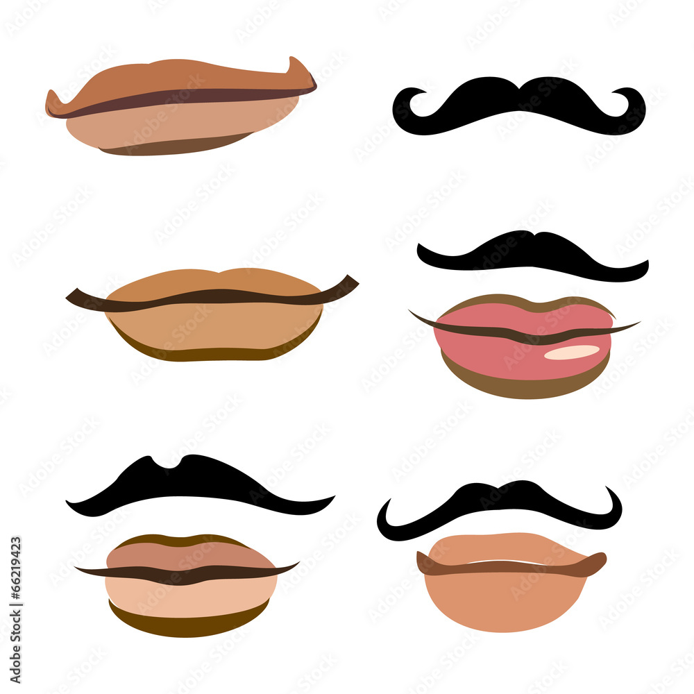Collection of men mouths Collection of men mouths