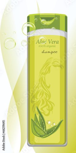 Aloe vera shampoo bottle
