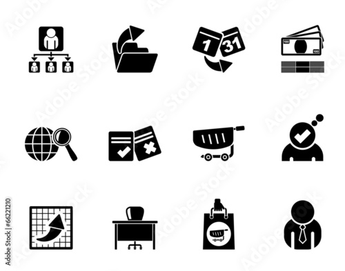 Silhouette Business,  Management and office icons