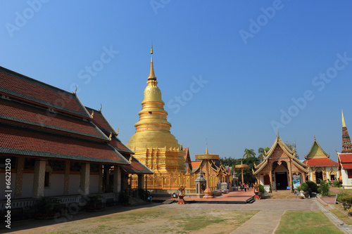 Thai temple of buddhism,Wat Phra That Hariphunchai in lamphun
