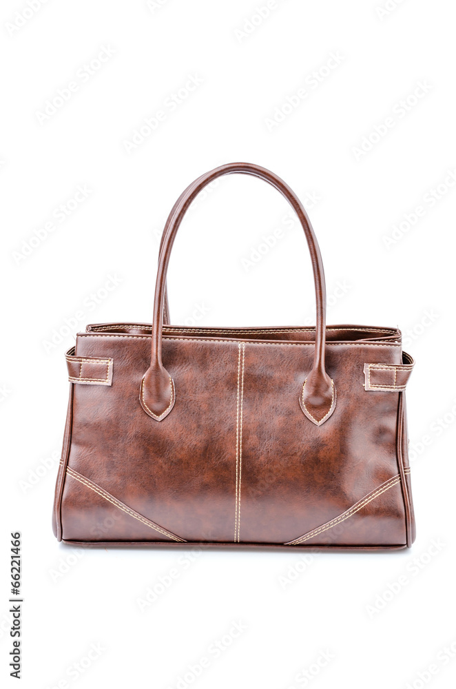 Woman leather bag isolated white background Woman leather bag isolated white background