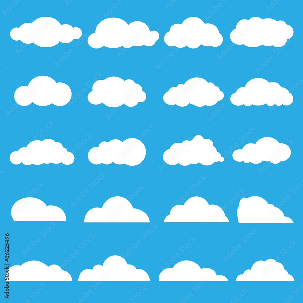 Vector of clouds collection - obrazy, fototapety, plakaty 