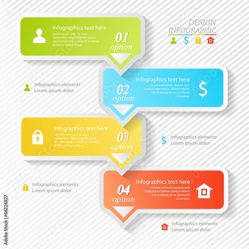 Design business infographics four successive options
