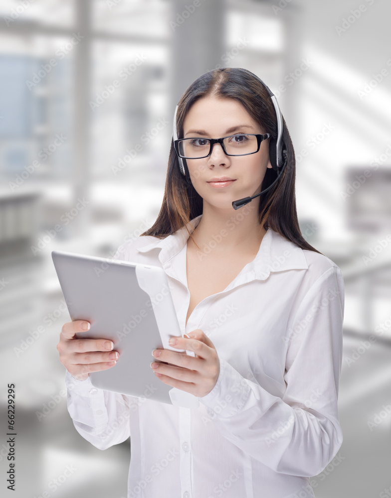 Businesswoman talking on the phone,operator Businesswoman talking on the phone,operator