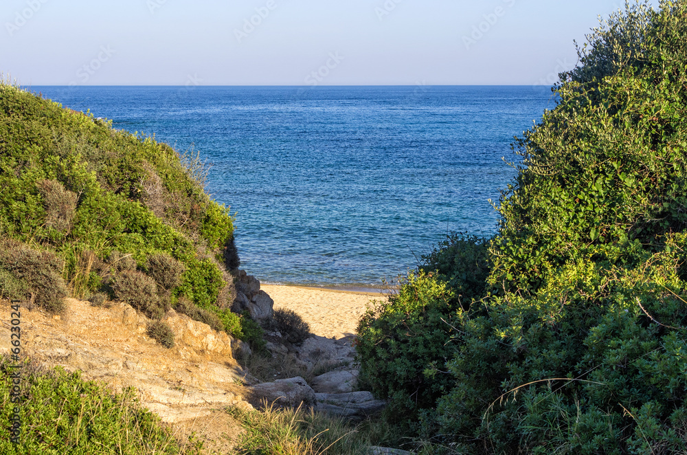 Small secluded beach in Sithonia, Chalkidiki, Greece