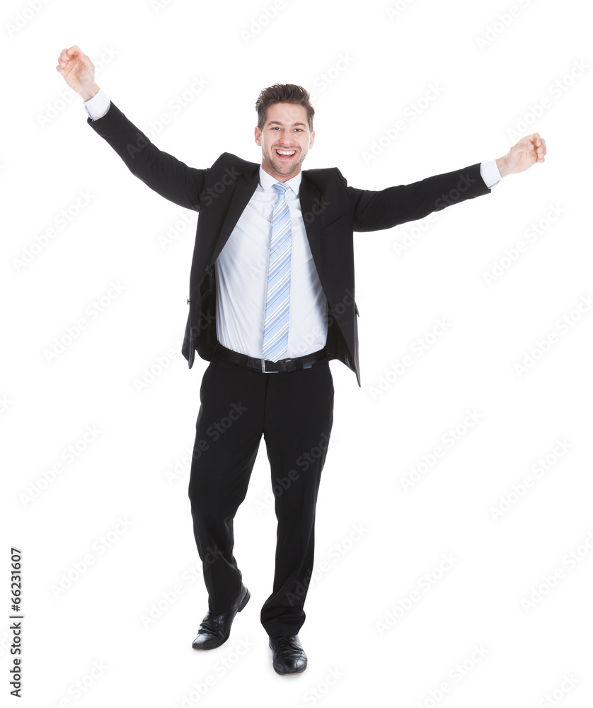 Portrait Of Businessman Celebrating Success Portrait Of Businessman Celebrating Success