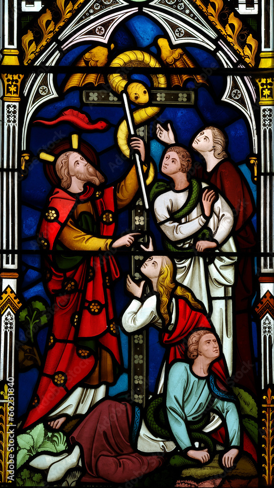Fototapeta premium Moses the serpent and the pole