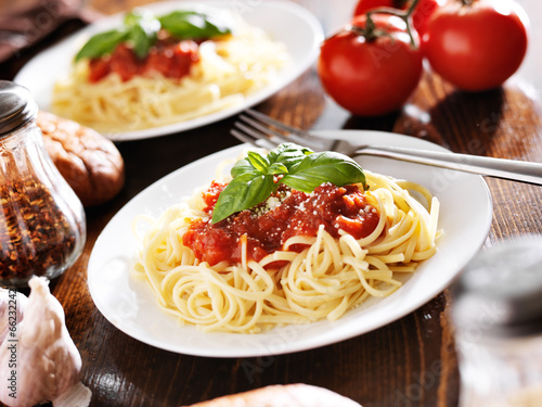 italian food - spaghetti with tomato sauce