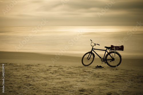 Bicycle at the beach Sunrise Clouds