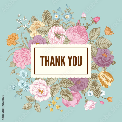 Vintage floral vector elegant card