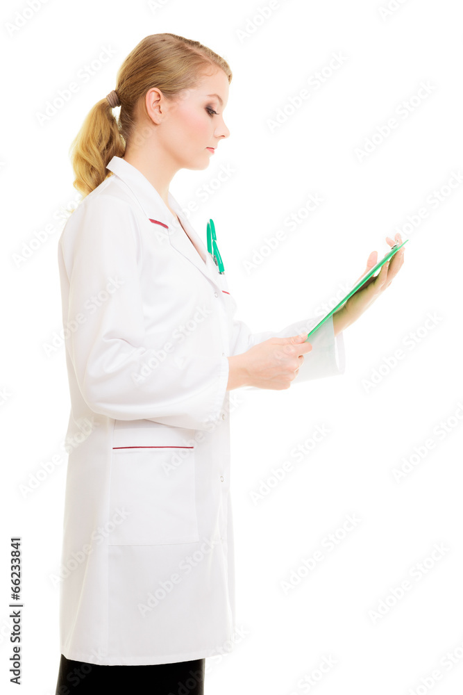 Woman doctor in lab coat with stethoscope. Medical Woman doctor in lab coat with stethoscope. Medical