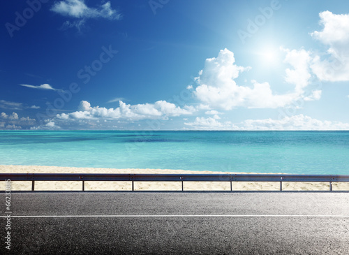 Photography road on tropical beach