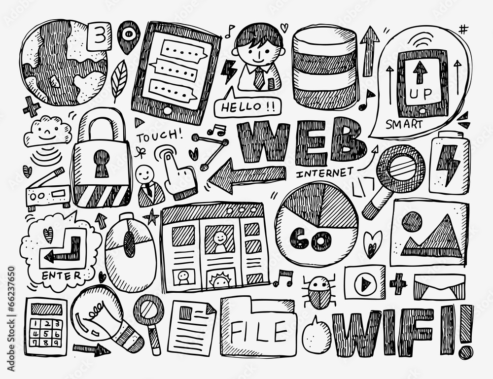 doodle internet background doodle internet background