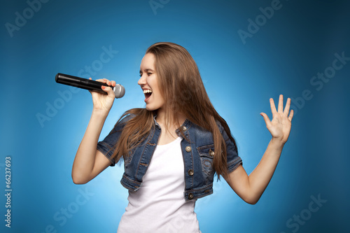 Singing Woman with Microphone67 © danilkorolev