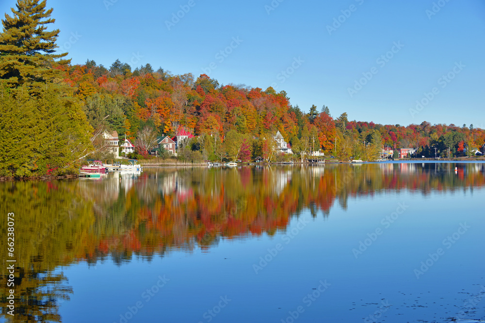 Autumn colors reflecting in lake Autumn colors reflecting in lake