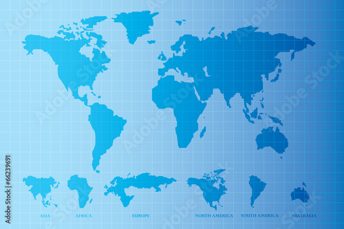 Blue print World map