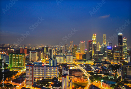 Aerial view Singapore city