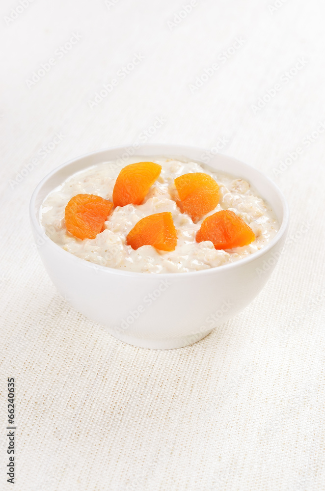Oatmeal porridge with dried apricots Oatmeal porridge with dried apricots
