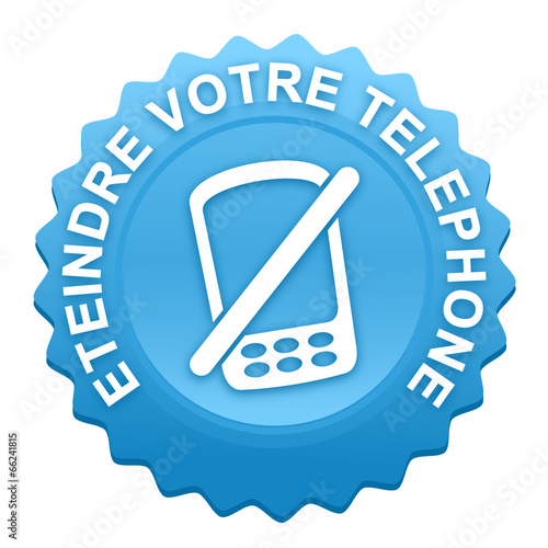 éteindre votre téléphone sur bouton web denté bleu