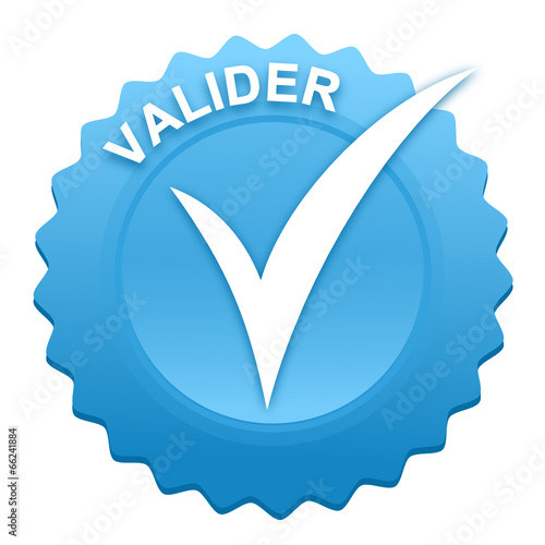 valider sur bouton web denté bleu