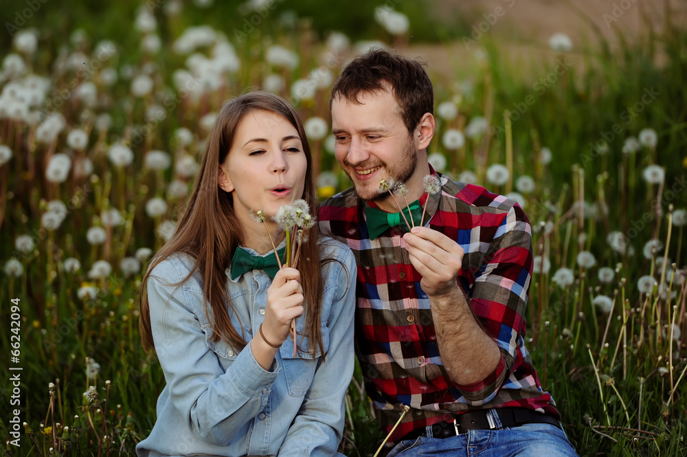 Fototapeta premium Love for two on a fine spring meadow