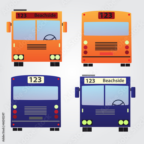 set of color buses eps10