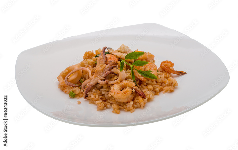 Rice with seafood