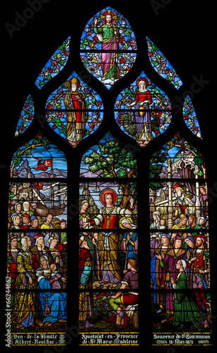 Window depicting St Mary Magdalene's apostleship to Provence photo