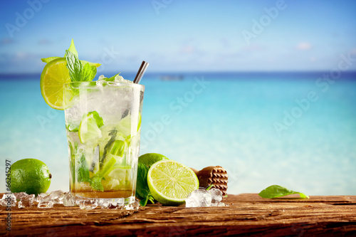 Summer mojito drinks on beach #66245297